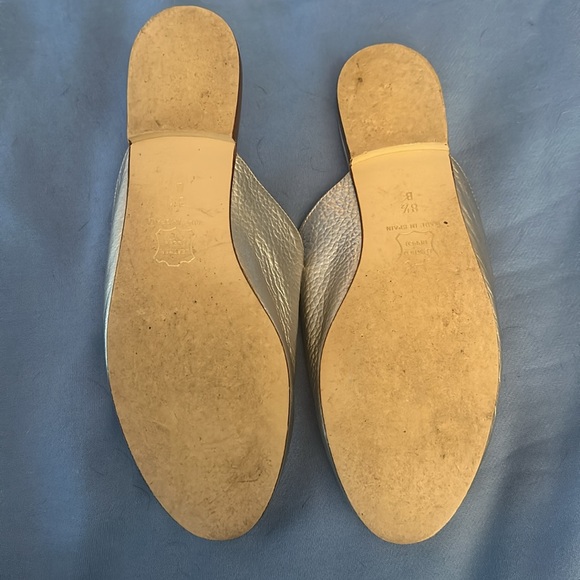 fs/ny silver leather horsebit mules size 8.5 - Picture 4 of 6